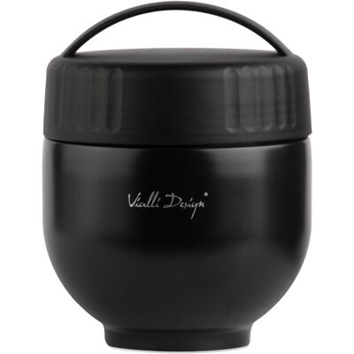 Vialli Design Termos z pojemnikiem i łyżką fuori 680 ml czarny 30299 Vialli Design Termos z pojemnikiem i łyżką fuori 680 ml czarny 30299