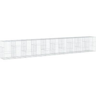 vidaXL Gabion z cynowanego żelaza z pokrywą 1000x100x150 cm - Dekoracja ogrodu vidaXL Gabion z cynowanego żelaza z pokrywą 1000x100x150 cm - Dekoracja ogrodu