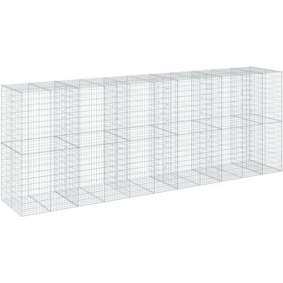 vidaXL Srebrny kosz gabionowy 550x100x200 cm - Dekoracja ogrodu vidaXL Srebrny kosz gabionowy 550x100x200 cm - Dekoracja ogrodu
