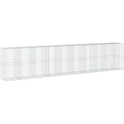 vidaXL Gabionowa klatka z ocynkowanego żelaza 950x100x200 cm - Dekoracja na zewnątrz vidaXL Gabionowa klatka z ocynkowanego żelaza 950x100x200 cm - Dekoracja na zewnątrz