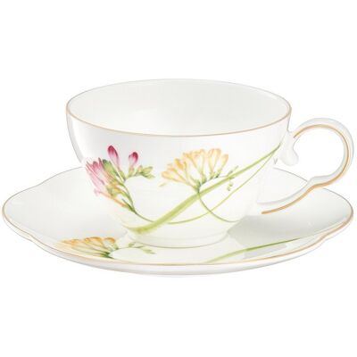VILLA ITALIA Filiżanka do herbaty porcelanowa 200 ml ze spodkiem AROMA di FRESIA VILLA ITALIA Filiżanka do herbaty porcelanowa 200 ml ze spodkiem AROMA di FRESIA