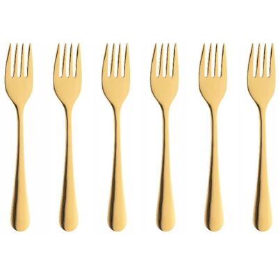 VILLA ITALIA Komplet 6 sztuk widelczyków do ciasta SLIM GOLD STP VILLA ITALIA Komplet 6 sztuk widelczyków do ciasta SLIM GOLD STP