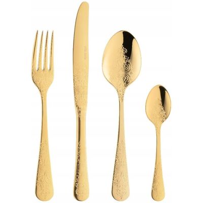 VILLA ITALIA Zestaw sztućców na 6 osób 24 elementy ANTIQUE GOLD STP VILLA ITALIA Zestaw sztućców na 6 osób 24 elementy ANTIQUE GOLD STP