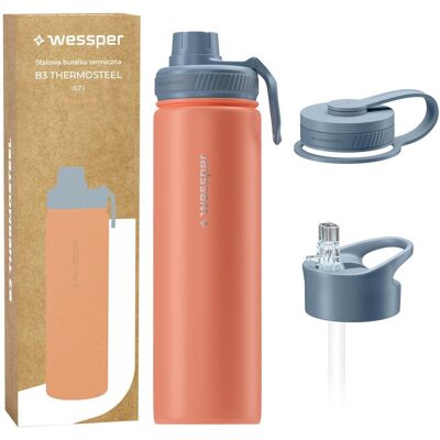 Wessper - Activemax Steeline - Różowy - Termiczna butelka Wessper - Activemax Steeline - Różowy - Termiczna butelka