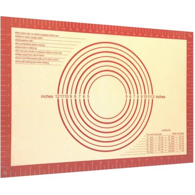 Intirilife Wielokrotnego użytku silikonowa mata do pieczenia w kolorze czerwono-brązowym o wymiarach 40 x 60 cm - mata do pieczenia mata do wałkowania ciasta Intirilife Wielokrotnego użytku silikonowa mata do pieczenia w kolorze czerwono-brązowym o wymiarach 40 x 60 cm - mata do pieczenia mata do wałkowania ciasta