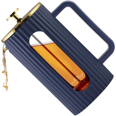 Vialli Design Zaparzacz do kawy i herbaty granatowo-złoty solidny elegancki 1L Vialli Design Zaparzacz do kawy i herbaty granatowo-złoty solidny elegancki 1L