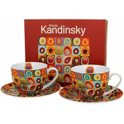 DUO Zestaw 2 filiżanek 270 ml ze spodkami porcelana do kawy i herbaty DUO Zestaw 2 filiżanek 270 ml ze spodkami porcelana do kawy i herbaty