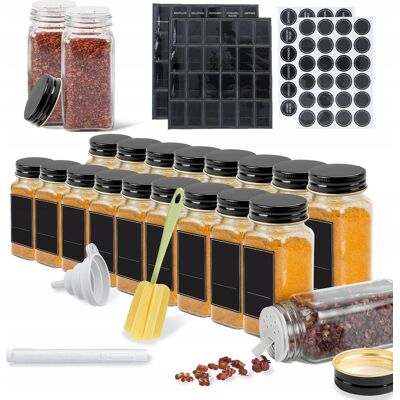 Inny producent Zestaw 24 Słoiczków Do Przypraw 120 Ml Szkło Alu Pojemniki Etykiety Miarka Inny producent Zestaw 24 Słoiczków Do Przypraw 120 Ml Szkło Alu Pojemniki Etykiety Miarka