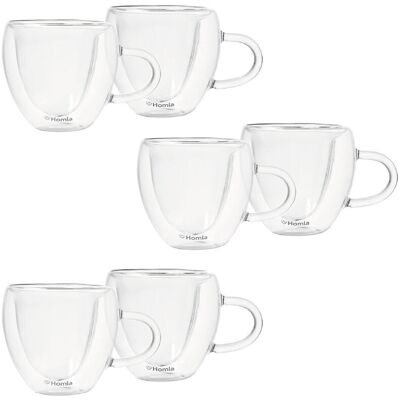 Zestaw 3X Szklanki Cembra Hearts Z Podwójną Ścianką 300 Ml Przezroczysty Homla Zestaw 3X Szklanki Cembra Hearts Z Podwójną Ścianką 300 Ml Przezroczysty Homla