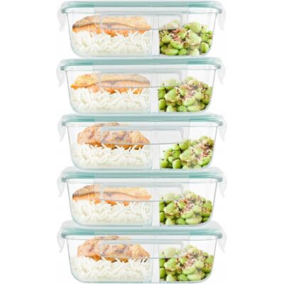 Bezmarkowe ZESTAW 5 POJEMNIKÓW SZKLANYCH DO PRZECHOWYWANIA DWÓKOMOROWE LUNCHBOX 600ML Bezmarkowe ZESTAW 5 POJEMNIKÓW SZKLANYCH DO PRZECHOWYWANIA DWÓKOMOROWE LUNCHBOX 600ML