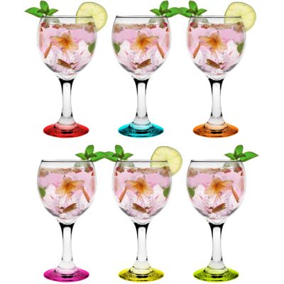 GLASMARK Zestaw 6szt Kieliszek Wino 220ml Malowane Dno Mix GLASMARK Zestaw 6szt Kieliszek Wino 220ml Malowane Dno Mix