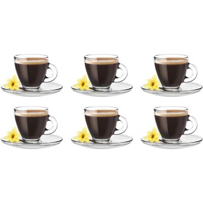 GLASMARK Zestaw 6x Filiżanka i Spodek do Espresso Roma 85ml GLASMARK Zestaw 6x Filiżanka i Spodek do Espresso Roma 85ml