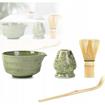Inny producent Zestaw Do Herbaty Matcha - Miska, Trzepaczka, Łyżka + Ceramiczny Stokaj Inny producent Zestaw Do Herbaty Matcha - Miska, Trzepaczka, Łyżka + Ceramiczny Stokaj