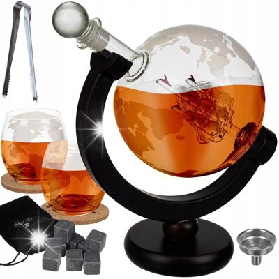 MalaTec Zestaw Do Karafka Globus Szklanki Prestige Szklana Butelka Whiskey MalaTec Zestaw Do Karafka Globus Szklanki Prestige Szklana Butelka Whiskey