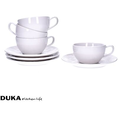 Zestaw Filiżanek Cappuccino 8 El. Porcelana 200 Ml SARA DUKA Zestaw Filiżanek Cappuccino 8 El. Porcelana 200 Ml SARA DUKA