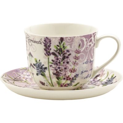 Marco Polo Zestaw Filiżanka Spodek Porcelana Lawenda Jumbo Marco Polo Zestaw Filiżanka Spodek Porcelana Lawenda Jumbo