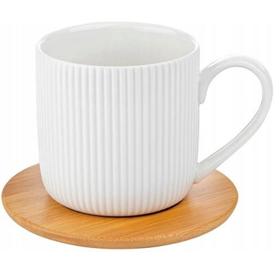 Florina ZESTAW KOMPLET FILIŻANKI ALISA ZE SPODKIEM BAMBUSOWYM 6szt BIAŁE 260ml Florina ZESTAW KOMPLET FILIŻANKI ALISA ZE SPODKIEM BAMBUSOWYM 6szt BIAŁE 260ml