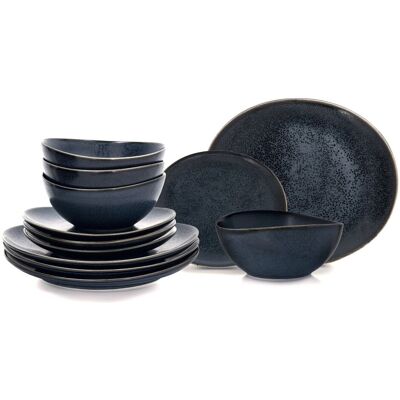 Zestaw Obiadowy Porcelanowy Grafitowy 12 El. Time Black DUKA Zestaw Obiadowy Porcelanowy Grafitowy 12 El. Time Black DUKA