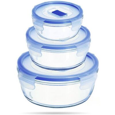 Zestaw Pure Box Active 3 Okrągły Lunchbox 420 Ml 670 Ml 920 Ml Luminarc Zestaw Pure Box Active 3 Okrągły Lunchbox 420 Ml 670 Ml 920 Ml Luminarc
