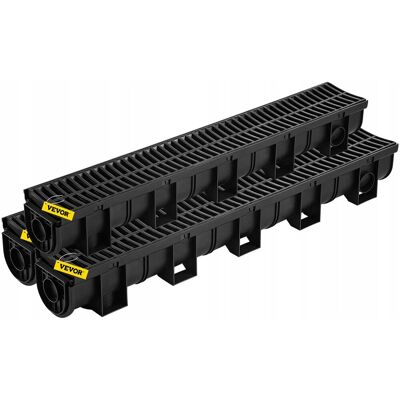 Zestaw Rynien Vevor 3-Pak System Odwodnienia Liniowego Hdpe B125 Czarny Zestaw Rynien Vevor 3-Pak System Odwodnienia Liniowego Hdpe B125 Czarny