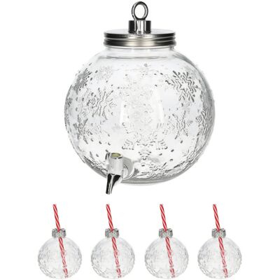 HOME Zestaw świąteczny szklana kula z kranem słój 5,5 l HOME Zestaw świąteczny szklana kula z kranem słój 5,5 l