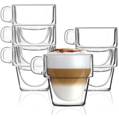 Zestaw szklanek do kawy z podwójną ścianką VIALLI DESIGN Senso, 280 ml, 6 szt.. Zestaw szklanek do kawy z podwójną ścianką VIALLI DESIGN Senso, 280 ml, 6 szt..