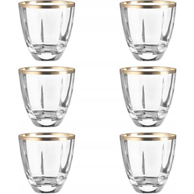 VILLA ITALIA Komplet 6 sztuk szklanek kryształowych DESIRE Gold VILLA ITALIA Komplet 6 sztuk szklanek kryształowych DESIRE Gold