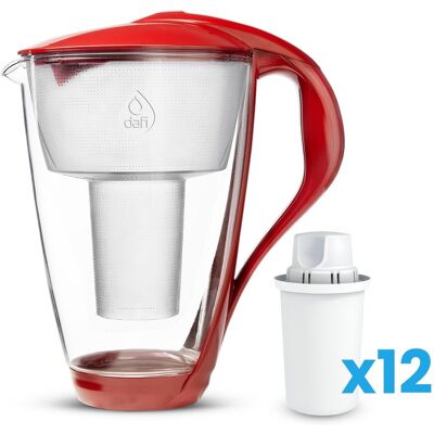 ZESTAW szklany dzbanek Dafi CRYSTAL LED 2 l makowy + 12 wkładów Classic ZESTAW szklany dzbanek Dafi CRYSTAL LED 2 l makowy + 12 wkładów Classic