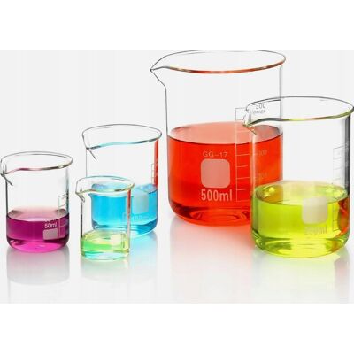 Inny producent ZLEWKI LABORATORYJNE SZKLANE ZESTAW 5 SZTUK MIARKA POMIAROWA SZKŁO Inny producent ZLEWKI LABORATORYJNE SZKLANE ZESTAW 5 SZTUK MIARKA POMIAROWA SZKŁO