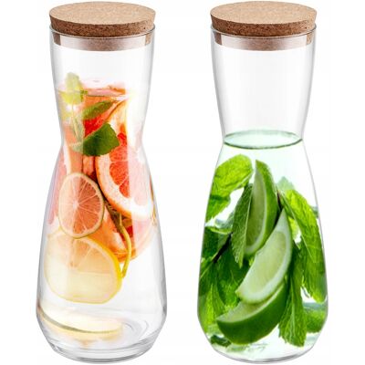 2x Karafka Dzbanek szklany na napoje lemoniadę z korkiem Altom Design 1,1 l 2x Karafka Dzbanek szklany na napoje lemoniadę z korkiem Altom Design 1,1 l