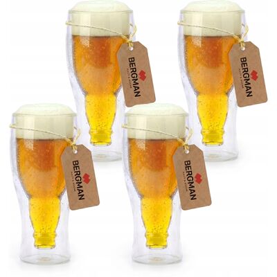 Bergman 4x KUFLE TERMICZNE SZKLANKI 500ml W KSZTAŁCIE BUTELKI PODWÓJNA ŚCIANKA Bergman 4x KUFLE TERMICZNE SZKLANKI 500ml W KSZTAŁCIE BUTELKI PODWÓJNA ŚCIANKA