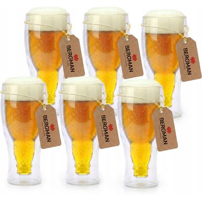 Bergman 6x KUFLE TERMICZNE SZKLANKI 500ml W KSZTAŁCIE BUTELKI PODWÓJNA ŚCIANKA Bergman 6x KUFLE TERMICZNE SZKLANKI 500ml W KSZTAŁCIE BUTELKI PODWÓJNA ŚCIANKA