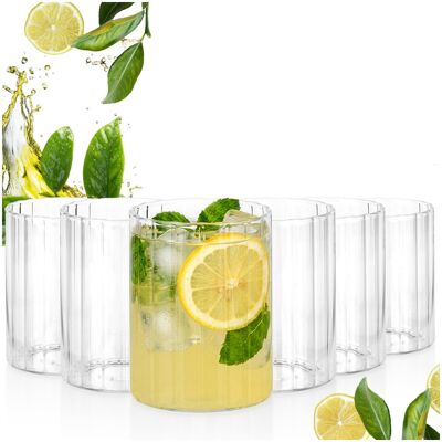 Artemis 6x Szklanki Ryflowane Do Napojów Wody Drinków Zestaw Komplet Szklanek 230ml Artemis 6x Szklanki Ryflowane Do Napojów Wody Drinków Zestaw Komplet Szklanek 230ml