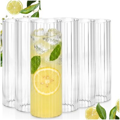 Artemis 6x Szklanki Ryflowane Do Napojów Wody Drinków Zestaw Komplet Szklanek 560ml Artemis 6x Szklanki Ryflowane Do Napojów Wody Drinków Zestaw Komplet Szklanek 560ml