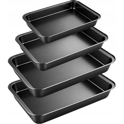 Inny producent Blachy Do Pieczenia Zestaw 4 Sztuki Powłoka Nieprzywierająca Stal Węglowa Inny producent Blachy Do Pieczenia Zestaw 4 Sztuki Powłoka Nieprzywierająca Stal Węglowa