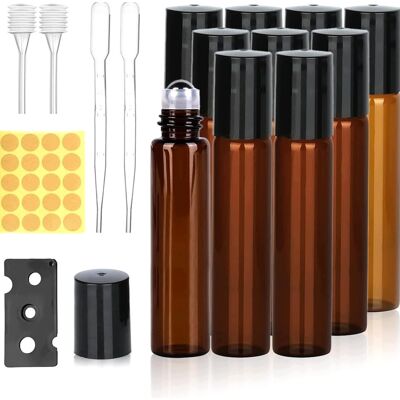Inny producent Butelki Roller 10 Sztuk 10 Ml Wielokrotnego Użytku Szczelne Szklane Inny producent Butelki Roller 10 Sztuk 10 Ml Wielokrotnego Użytku Szczelne Szklane