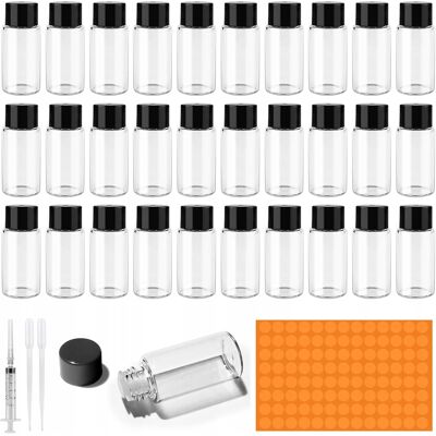 Inny producent Butelki Szklane 30 Sztuk 5 Ml Zestaw Szczelne Fiolki Przezroczyste Etyczne Inny producent Butelki Szklane 30 Sztuk 5 Ml Zestaw Szczelne Fiolki Przezroczyste Etyczne