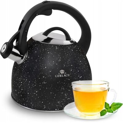 Czajnik Tradycyjny Stalowy Z Gwizdkiem Gaz Indukcja Gerlach Granitex 2,8l Czajnik Tradycyjny Stalowy Z Gwizdkiem Gaz Indukcja Gerlach Granitex 2,8l