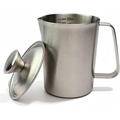 Inny producent Dzbanek 500ml Do Spieniania Mleka Stal Nierdzewna Miarka Pokrywka Uchwyt Inny producent Dzbanek 500ml Do Spieniania Mleka Stal Nierdzewna Miarka Pokrywka Uchwyt