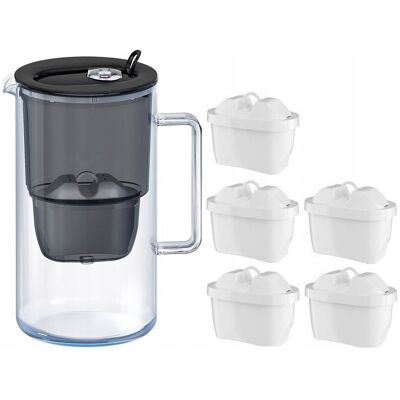 DZBANEK FILTRUJĄCY AQUAPHOR GLASS 2,5L SZKLANY CZARNY +5 FILTRÓW DZBANEK FILTRUJĄCY AQUAPHOR GLASS 2,5L SZKLANY CZARNY +5 FILTRÓW