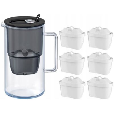 DZBANEK FILTRUJĄCY AQUAPHOR GLASS 2,5L SZKLANY CZARNY +6 FILTRÓW DZBANEK FILTRUJĄCY AQUAPHOR GLASS 2,5L SZKLANY CZARNY +6 FILTRÓW
