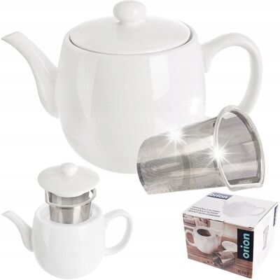 Dzbanek z zaparzaczem do herbaty porcelanowy biały 700ml MONA ORION 156010 Dzbanek z zaparzaczem do herbaty porcelanowy biały 700ml MONA ORION 156010