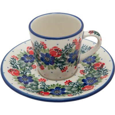 Filiżanka Do Espresso 90 Ml Ze Spodkiem Dek 1535 - Ceramika Artystyczna Bolesławiec Filiżanka Do Espresso 90 Ml Ze Spodkiem Dek 1535 - Ceramika Artystyczna Bolesławiec