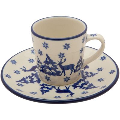 Filiżanka Do Espresso 90 Ml Ze Spodkiem Zima Dek 1931 - Ceramika Artystyczna Bolesławiec Filiżanka Do Espresso 90 Ml Ze Spodkiem Zima Dek 1931 - Ceramika Artystyczna Bolesławiec