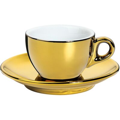 Filiżanka do espresso ze spodkiem 0,05 L kolor złoty CILIO Filiżanka do espresso ze spodkiem 0,05 L kolor złoty CILIO