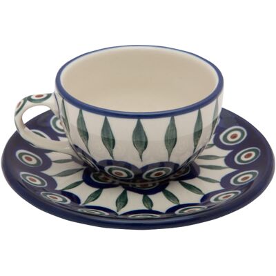 Filiżanka Do Herbaty Kawy 150 Ml Ze Spodkiem Dek 0054a - Ceramika Artystyczna Bolesławiec Filiżanka Do Herbaty Kawy 150 Ml Ze Spodkiem Dek 0054a - Ceramika Artystyczna Bolesławiec