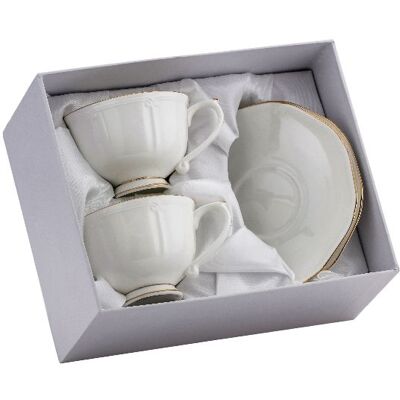 Marco Polo Filiżanki Do Herbaty W Pudełku 2szt Porcelana Biel Marco Polo Filiżanki Do Herbaty W Pudełku 2szt Porcelana Biel