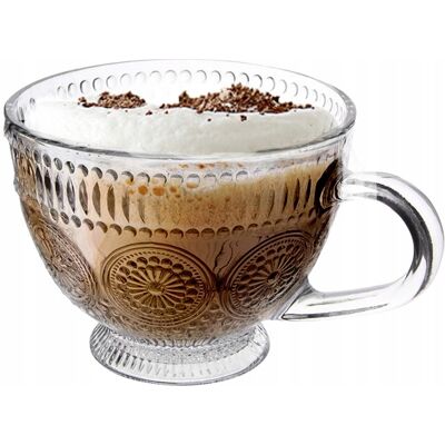 Filiżanki do kawy zestaw szklanek z uchem Altom Design Daisy 430 ml 12 szt Filiżanki do kawy zestaw szklanek z uchem Altom Design Daisy 430 ml 12 szt