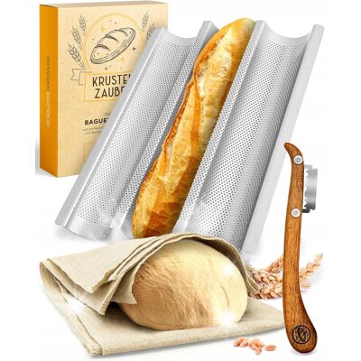 Inny producent FORMA DO PIECZENIA BAGIETEK DO ROBIENIA CHLEBA 3X BLACHY NÓŻ PIEKARSKI Inny producent FORMA DO PIECZENIA BAGIETEK DO ROBIENIA CHLEBA 3X BLACHY NÓŻ PIEKARSKI