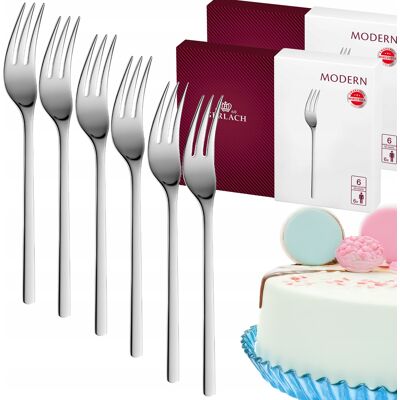 Gerlach Komplet Zestaw 12x Widelczyków Ciasta Sztućce Pudełko Połysk Modern Gerlach Komplet Zestaw 12x Widelczyków Ciasta Sztućce Pudełko Połysk Modern